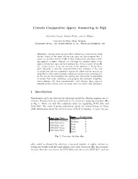 Certain Conjunctive Query Answering in SQL