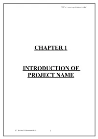 Chapter 1 Introduction of Project Name