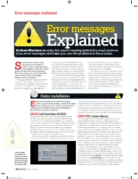 Error Messages