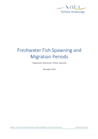 Freshwater Fish Spawning and Migration Periods