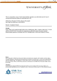 Host Transcriptomic Signature As Alternative Test-Of-Cure in Visceral Leishmaniasis Patients Coinfected with HIV