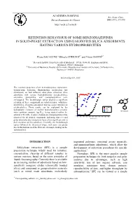 Retention Behaviour of Some Benzodiazepines in Solid-Phase Extraction Using Modified Silica Adsorbents Having Various Hydrophobicities