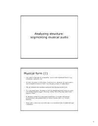 Segmenting Musical Audio Musical Form