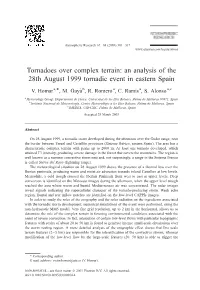 An Analysis of the 28Th August 1999 Tornadic Event in Eastern Spain