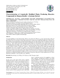 Characterization of Genetically Modified Plants Producing Bioactive Compounds for Human Health: a Systemic Review