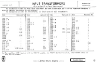Input Transformers