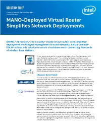 MANO-Deployed Virtual Router Simplifies Network Deployments