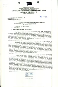 MC 2013-001 Guidelines for the Detection And