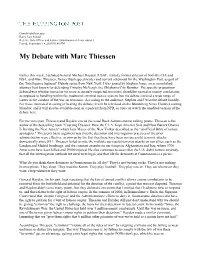 My Debate with Marc Thiessen