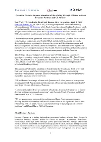 Quantum Finanzas Becomes a Member of the Existing Strategic Alliance Between Evercore Partners and G5 Advisors