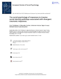 Social Identity Pathways Associated with Divergent Traumatic Responses