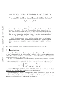 Strong Edge Coloring of Subcubic Bipartite Graphs Arxiv:1311.6668V2
