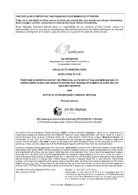 This Circular Is Important and Requires Your Immediate Attention