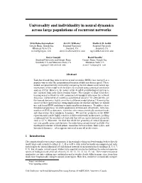Universality and Individuality in Neural Dynamics Across Large Populations of Recurrent Networks