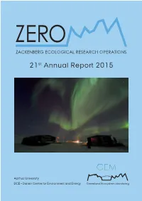 Zackenberg Ecological Research Operations 21St Annual Report, 2015