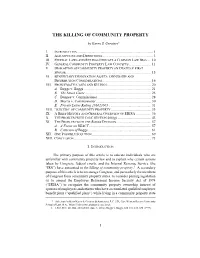 The Killing of Community Property