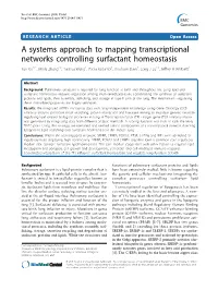 A Systems Approach to Mapping Transcriptional Networks Controlling