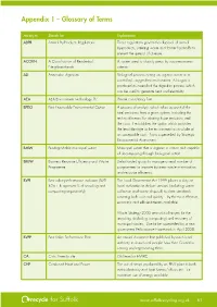 Appendix 1 – Glossary of Terms