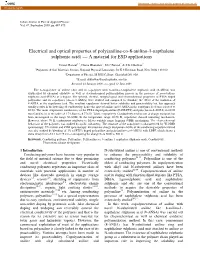 Electrical and Optical Properties of Poly(Aniline-Co-8-Anilino-1-Napthalene Sulphonic Acid) — a Material for ESD Applications