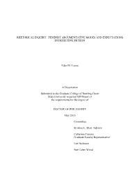 Feminist Argumentative Modes and Expectations in Detective Fiction