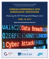 Foreign Interference with Democratic Institutions