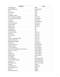 Master Song List