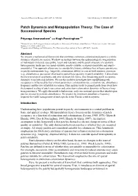 Patch Dynamics and Metapopulation Theory: the Case of Successional Species