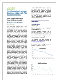 SNH Science Newsletter Issue 10, December 2014 Welcome from The