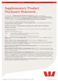 Supplementary Product Disclosure Statement