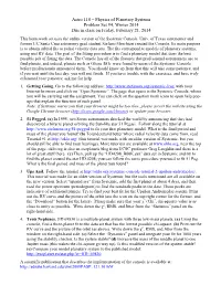 Astro 118 – Physics of Planetary Systems Problem Set #4, Winter 2014 Due in Class on Friday, February 21, 2014