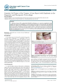 Granular Cell Tumor of the Tongue: a Case Report with Emphasis on The