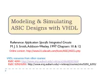 Modeling & Simulating ASIC Designs with VHDL