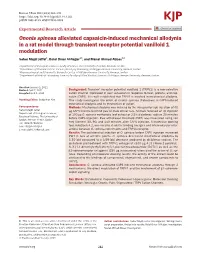 Ononis Spinosa Alleviated Capsaicin-Induced Mechanical