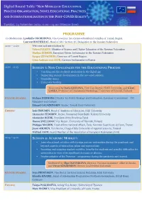 Programme of the Event and Speakers' Bios