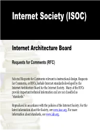 Requests for Comments (RFC)