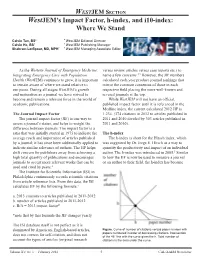 Westjem's Impact Factor, H-Index, and I10-Index