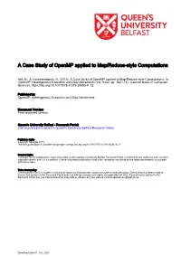 A Case Study of Openmp Applied to Map/Reduce-Style Computations