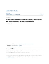 An Inquiry Into the Choice Architecture of Public Decision-Making