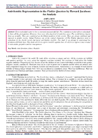 Anti-Semitic Representation in the Finkler Question by Howard Jacobson: an Analysis