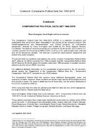 Comparative Political Data Set, 1960-2019 Codebook