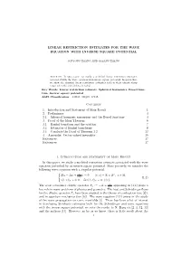 Linear Restriction Estimates for the Wave Equation with Inverse Square Potential