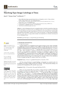 Matching-Type Image-Labelings of Trees