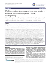 STUB1 Mutations in Autosomal Recessive Ataxias