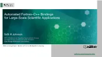 Automated Fortran–C++ Bindings for Large-Scale Scientific Applications