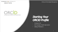 Getting Your ORCID Profile SPI-Hub™ Ready
