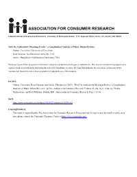 How Do Authenticity Meanings Evolve? a Longitudinal Analysis of Music Album Reviews