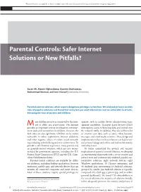 Parental Controls: Safer Internet Solutions Or New Pitfalls?