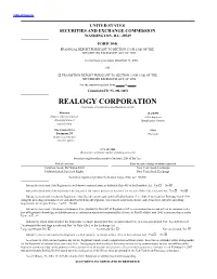 REALOGY CORPORATION (Exact Name of Registrant As Specified in Its Charter)