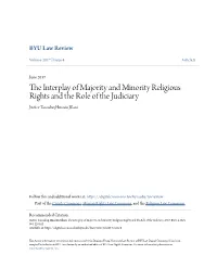 The Interplay of Majority and Minority Religious Rights and the Role of the Judiciary, 2017 BYU L