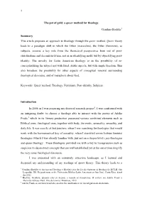 A Queer Method for Theology. Genilma Boehler1 Summary This